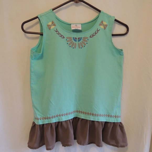Hanna Andersson Sleeveless Top w Peplum Ruffle 140 - Picture 1 of 7